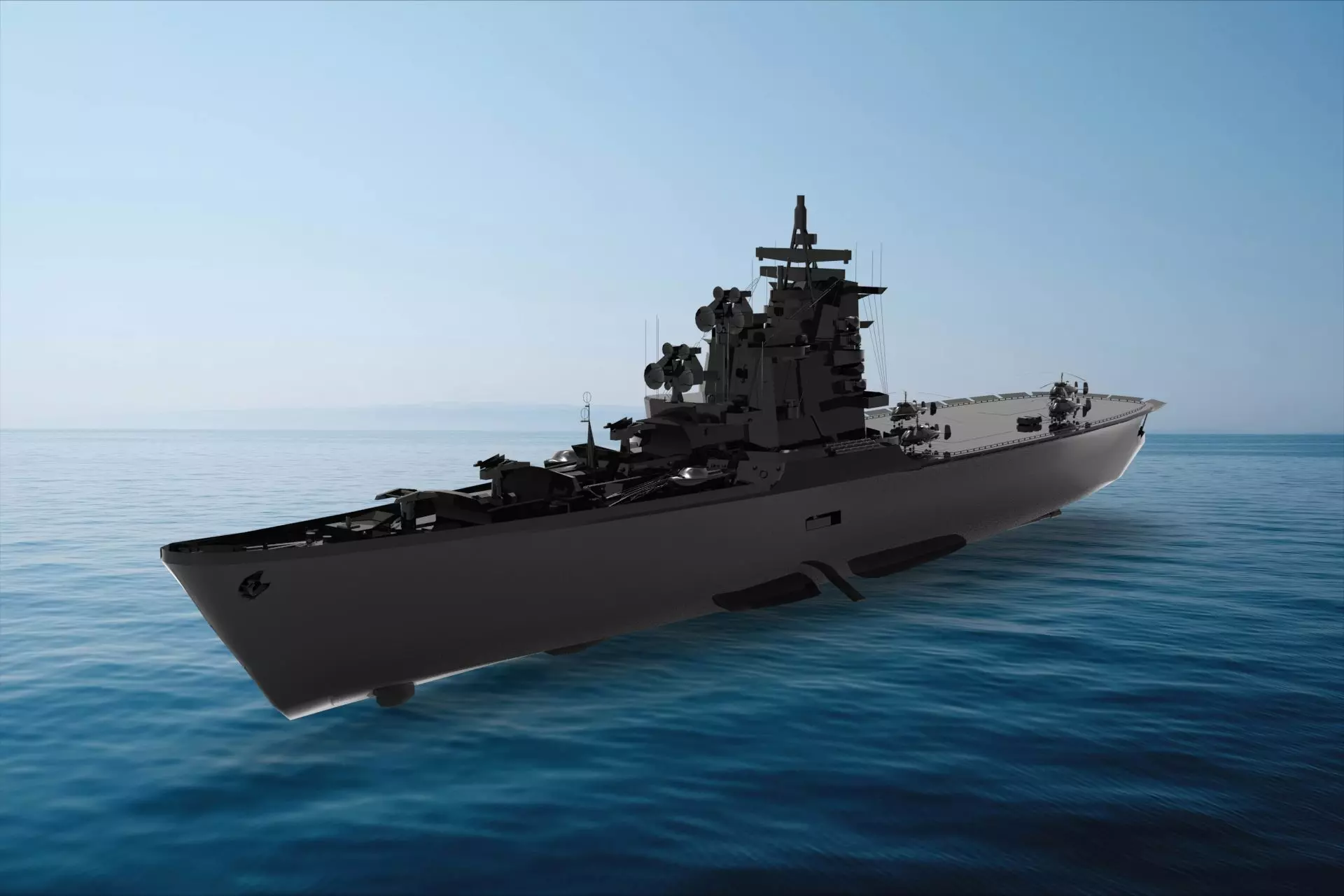 Russian cruiser Moskva 3D model_0