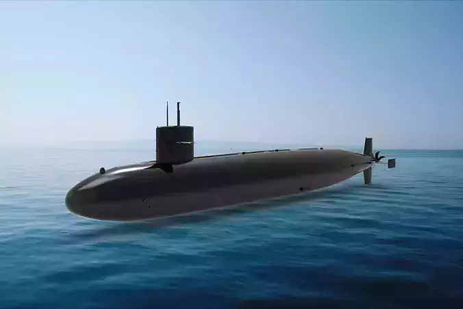 USS Narwhal submarine 3D model