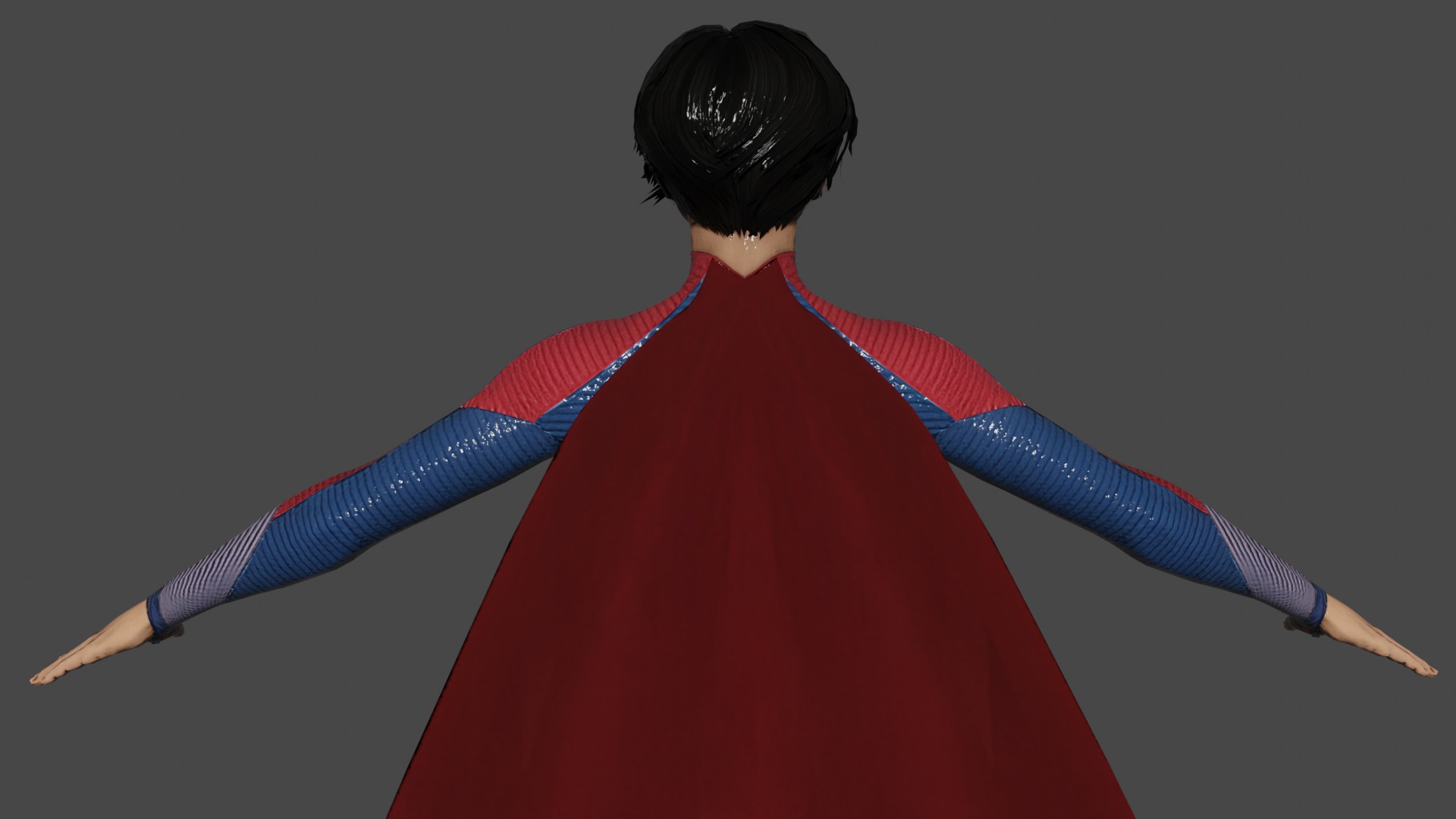 Supergirl Low-poly 3D model_5