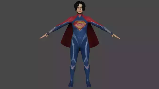 Supergirl Low-poly 3D model