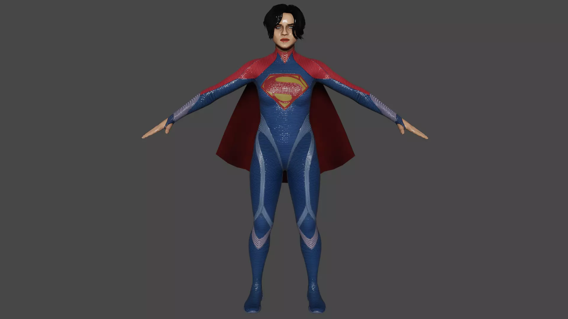 Supergirl Low-poly 3D model_0