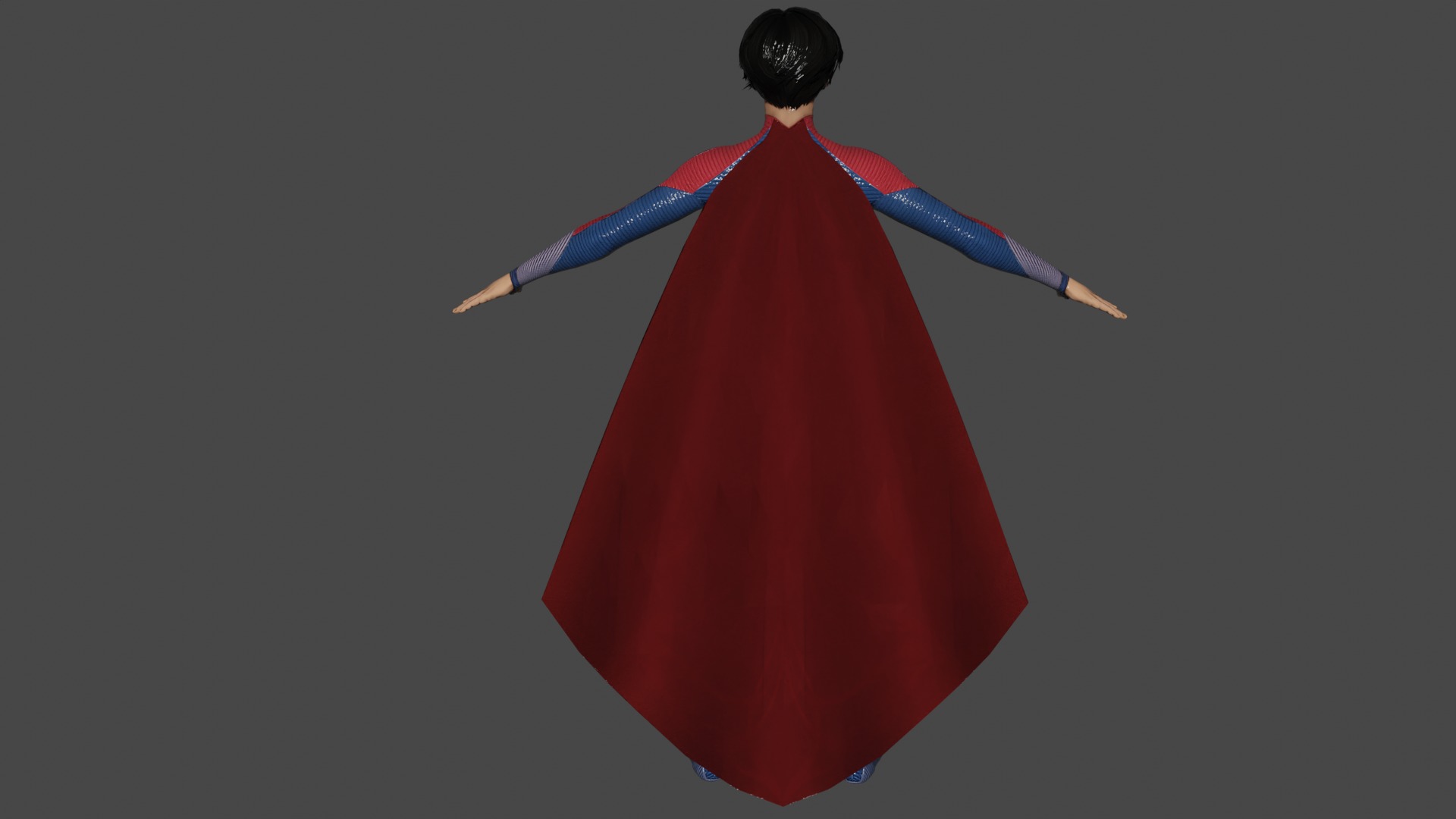 Supergirl Low-poly 3D model_4