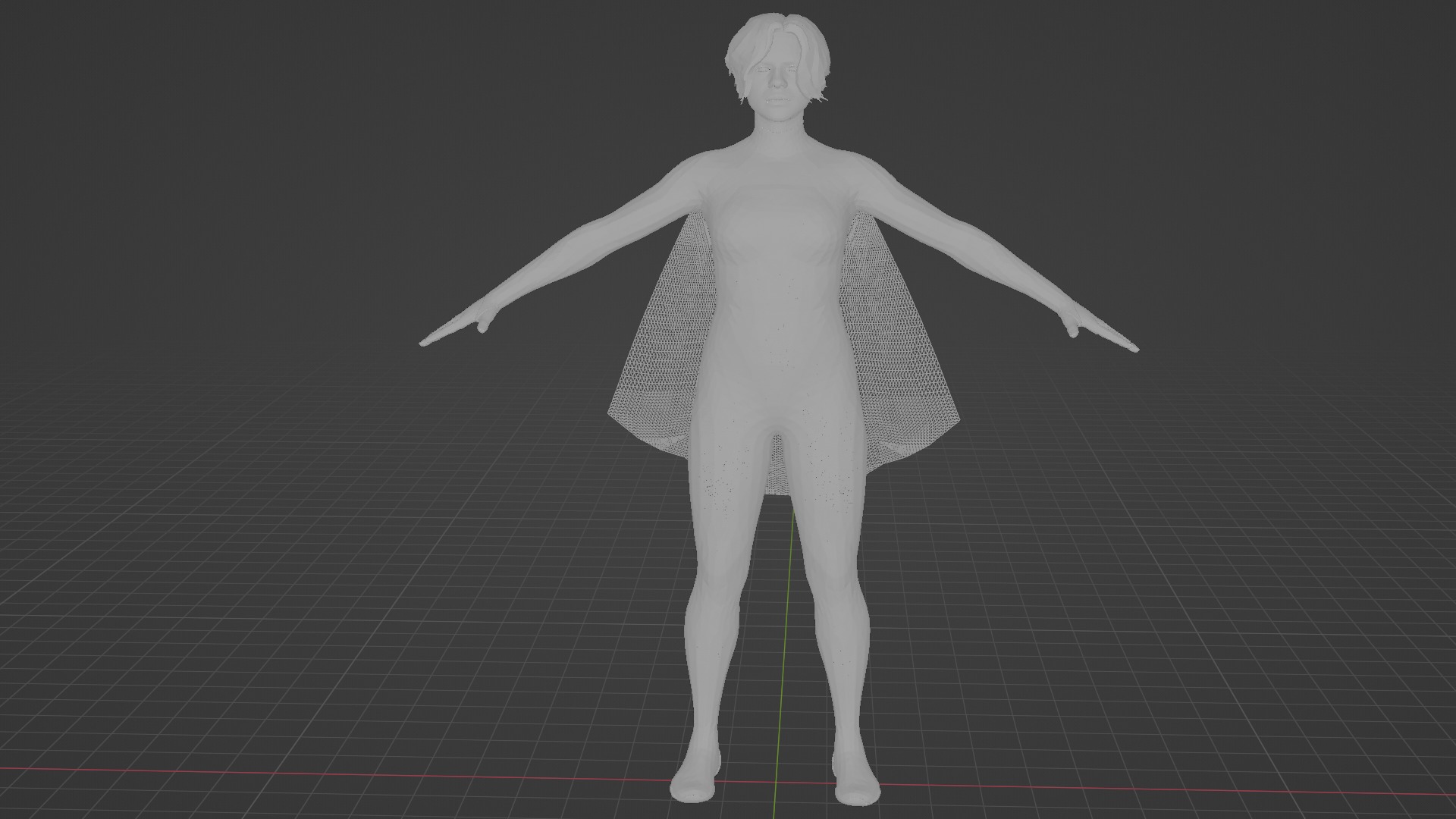 Supergirl Low-poly 3D model_6