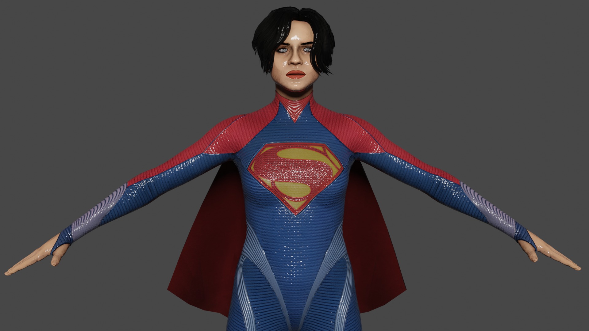 Supergirl Low-poly 3D model_1