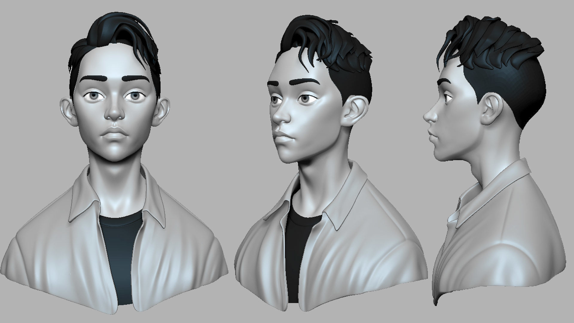 TEENAGE BOY BASEMESH Low-poly 3D model_4