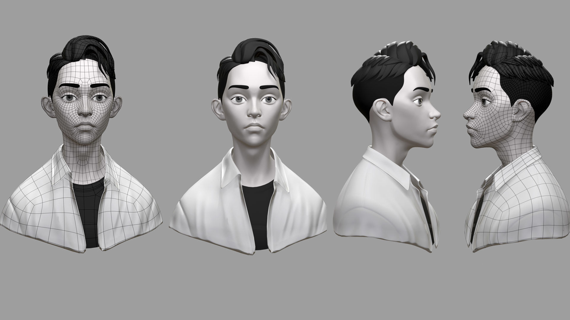 TEENAGE BOY BASEMESH Low-poly 3D model_5
