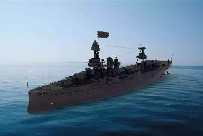 USS New York US Navy battleship 3D model
