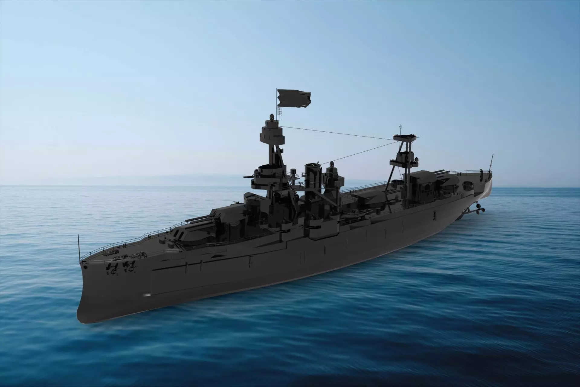 USS New York US Navy battleship 3D model_0