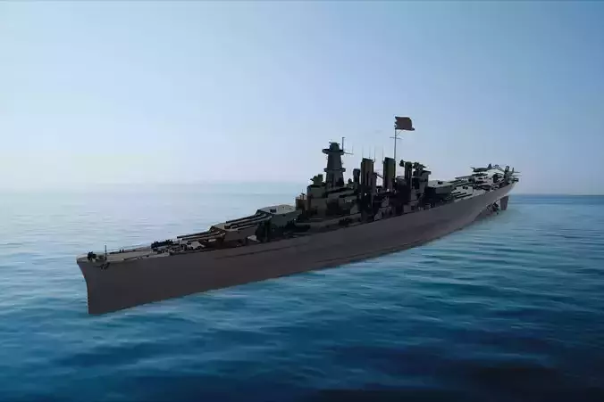 USS North Carolina Battleship 3D model