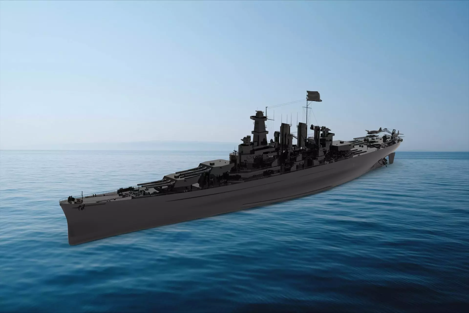 USS North Carolina Battleship 3D model_0