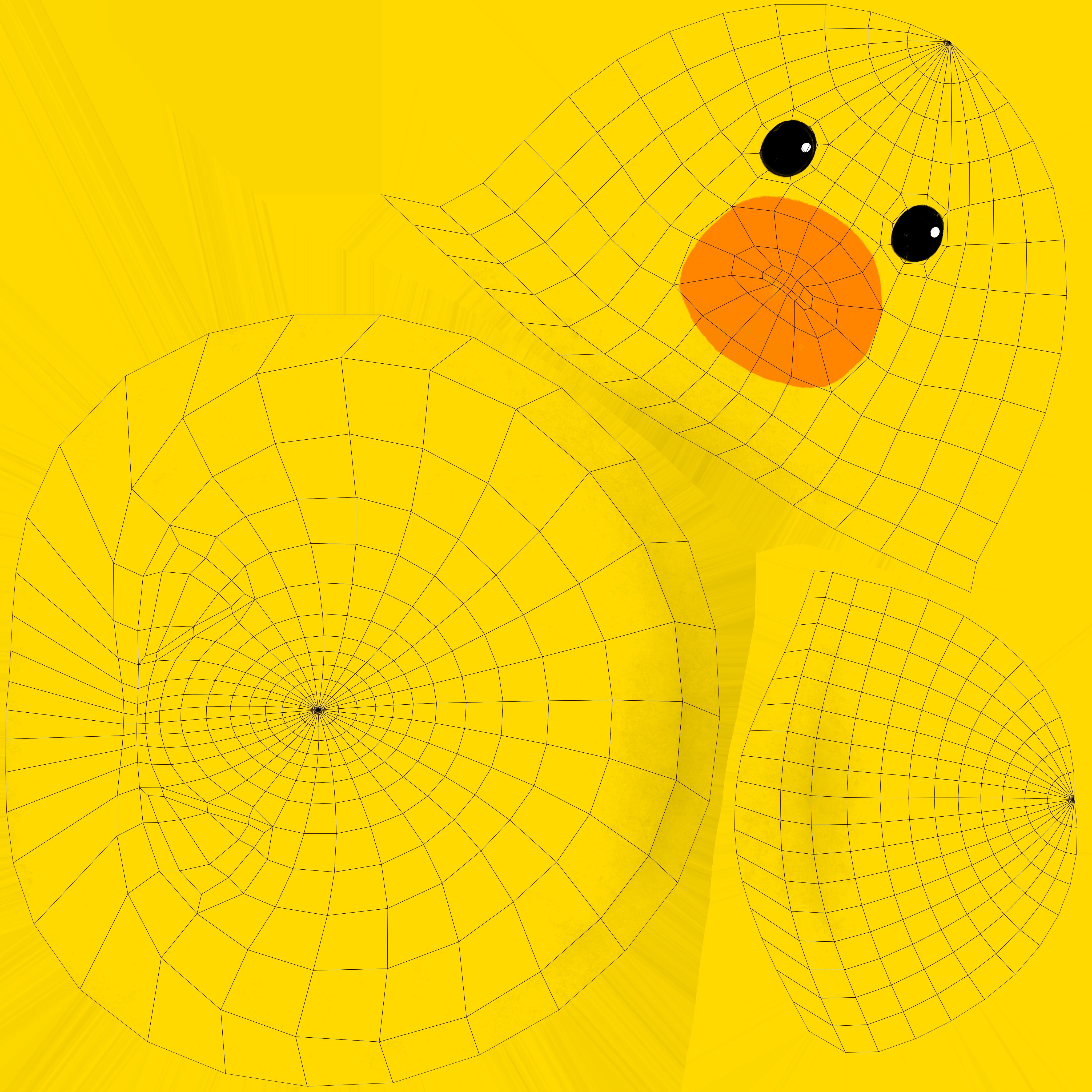 Rubber Duck Low-poly 3D model_7