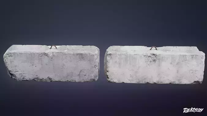 ROADSIDE - Concrete Block 02 - LOW POLY AND NANITE