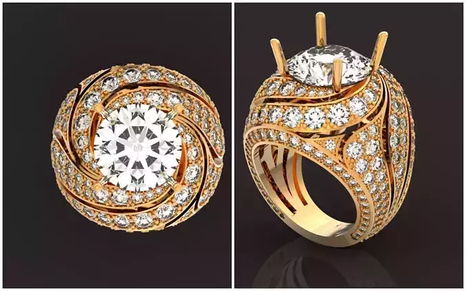 Graff Diamonds pave Swirl ring 1393 3D print model