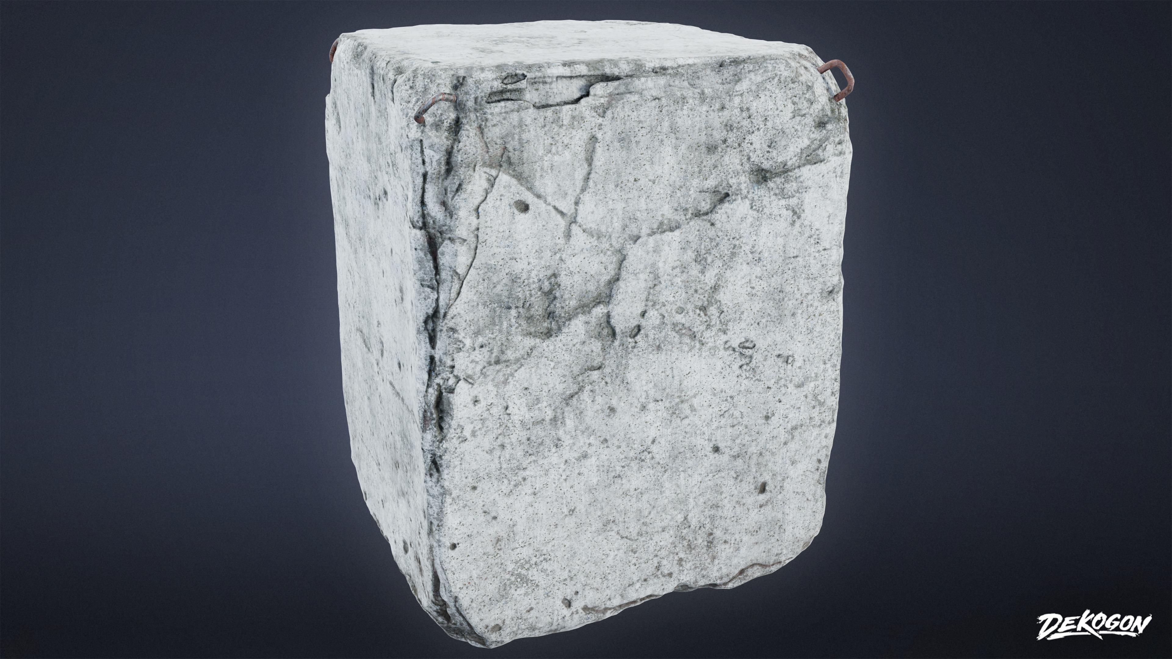 ROADSIDE - Concrete Block 03 - LOW POLY AND NANITE Low-poly 3D model_4