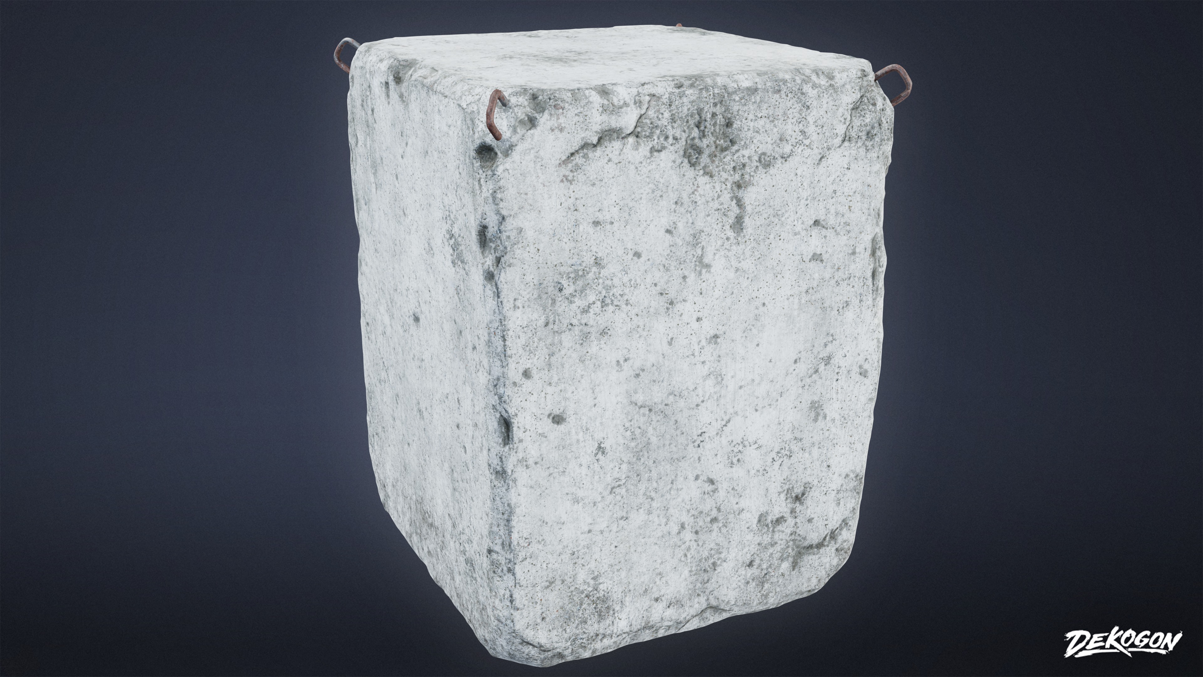 ROADSIDE - Concrete Block 03 - LOW POLY AND NANITE Low-poly 3D model_5