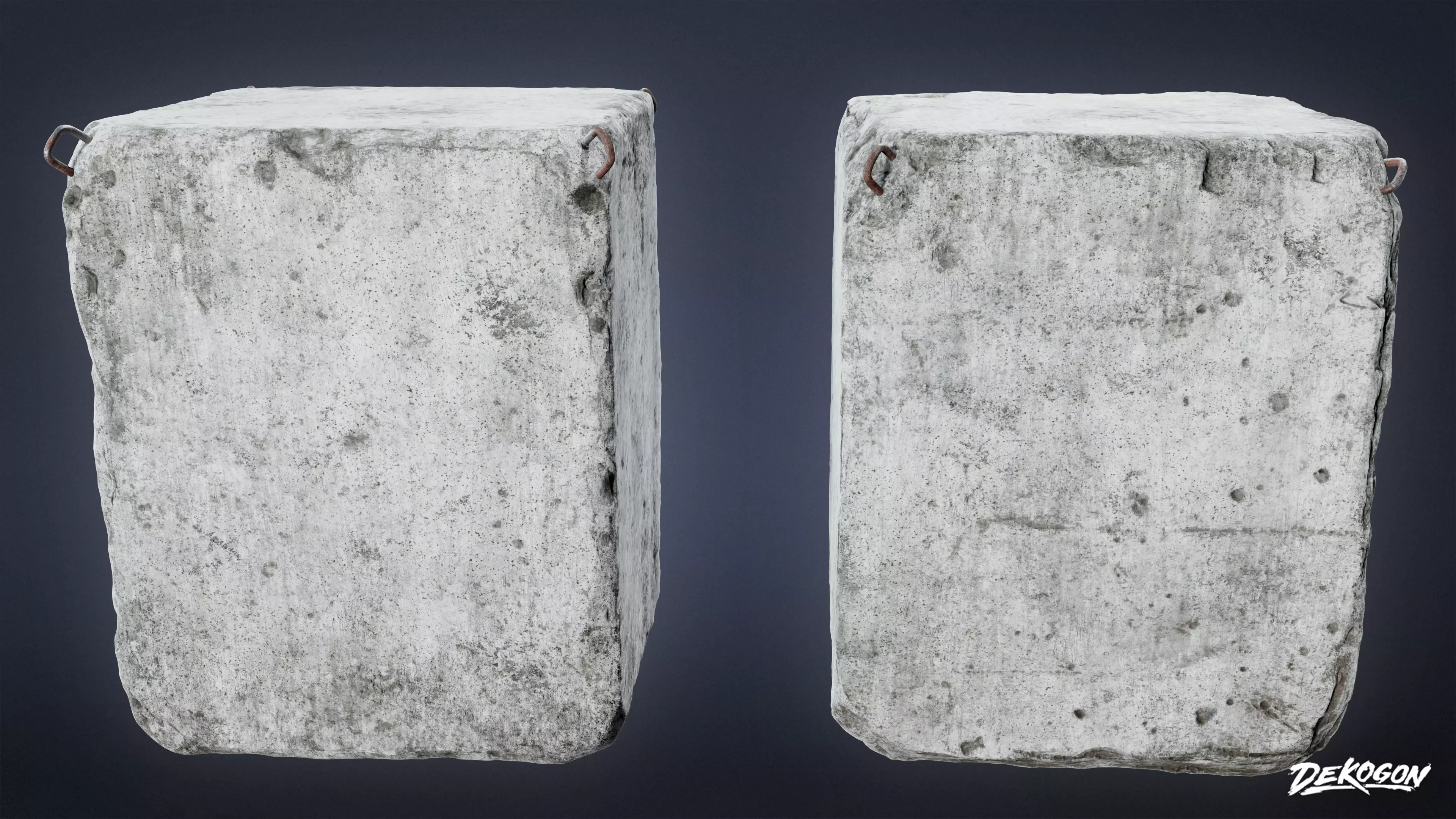 ROADSIDE - Concrete Block 03 - LOW POLY AND NANITE Low-poly 3D model_0