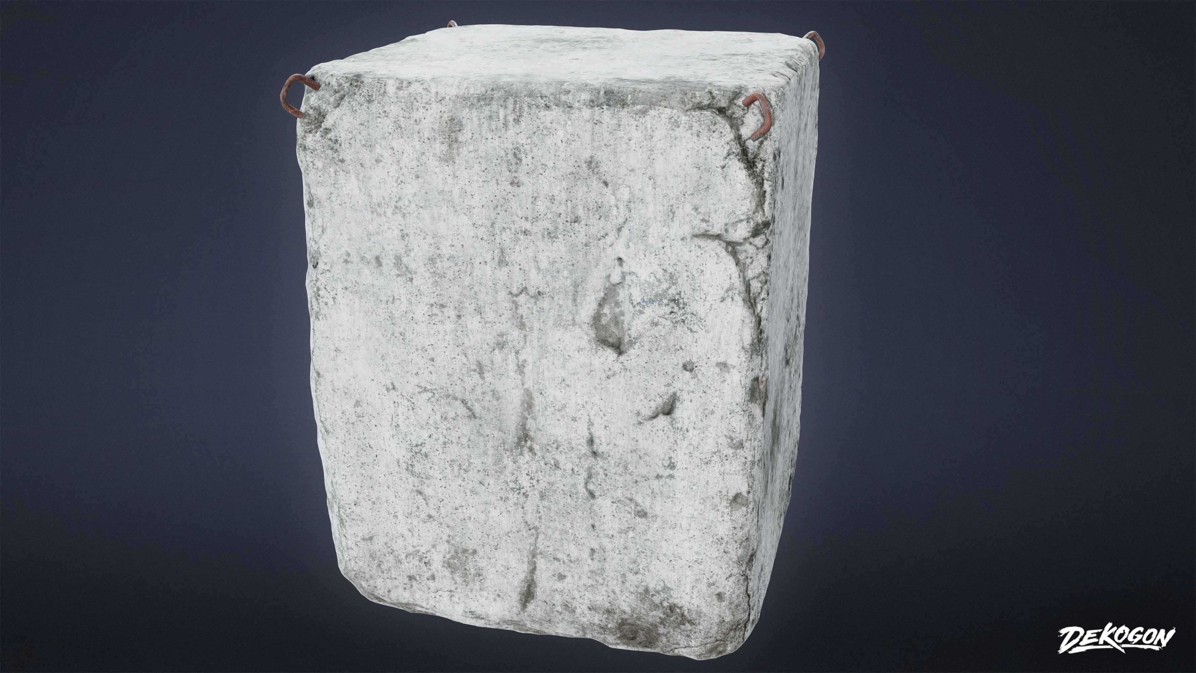 ROADSIDE - Concrete Block 03 - LOW POLY AND NANITE Low-poly 3D model_6