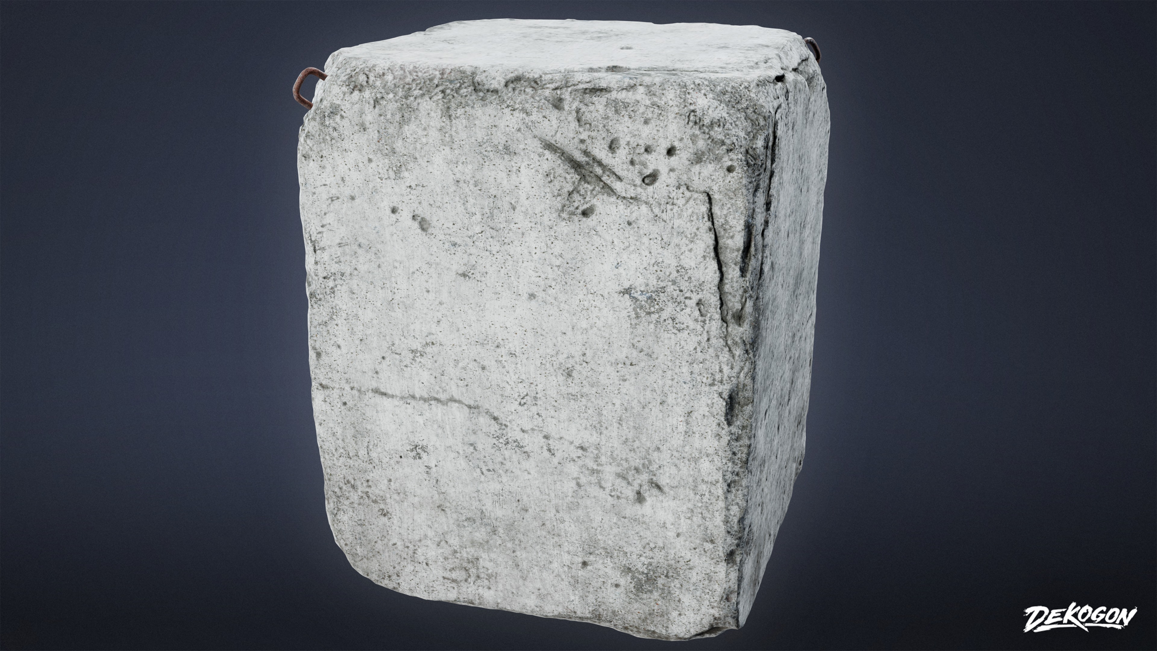 ROADSIDE - Concrete Block 03 - LOW POLY AND NANITE Low-poly 3D model_3