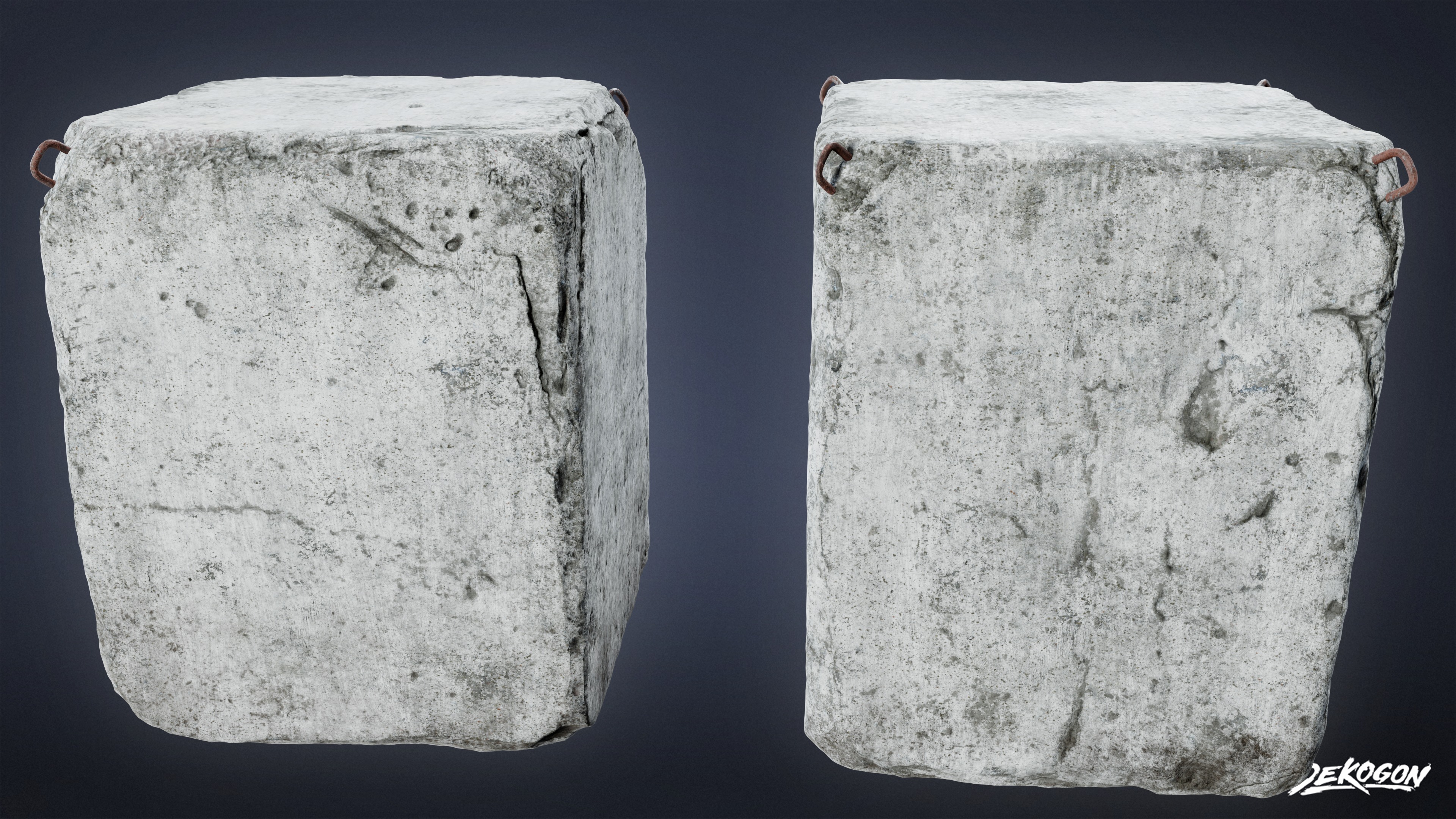 ROADSIDE - Concrete Block 03 - LOW POLY AND NANITE Low-poly 3D model_2