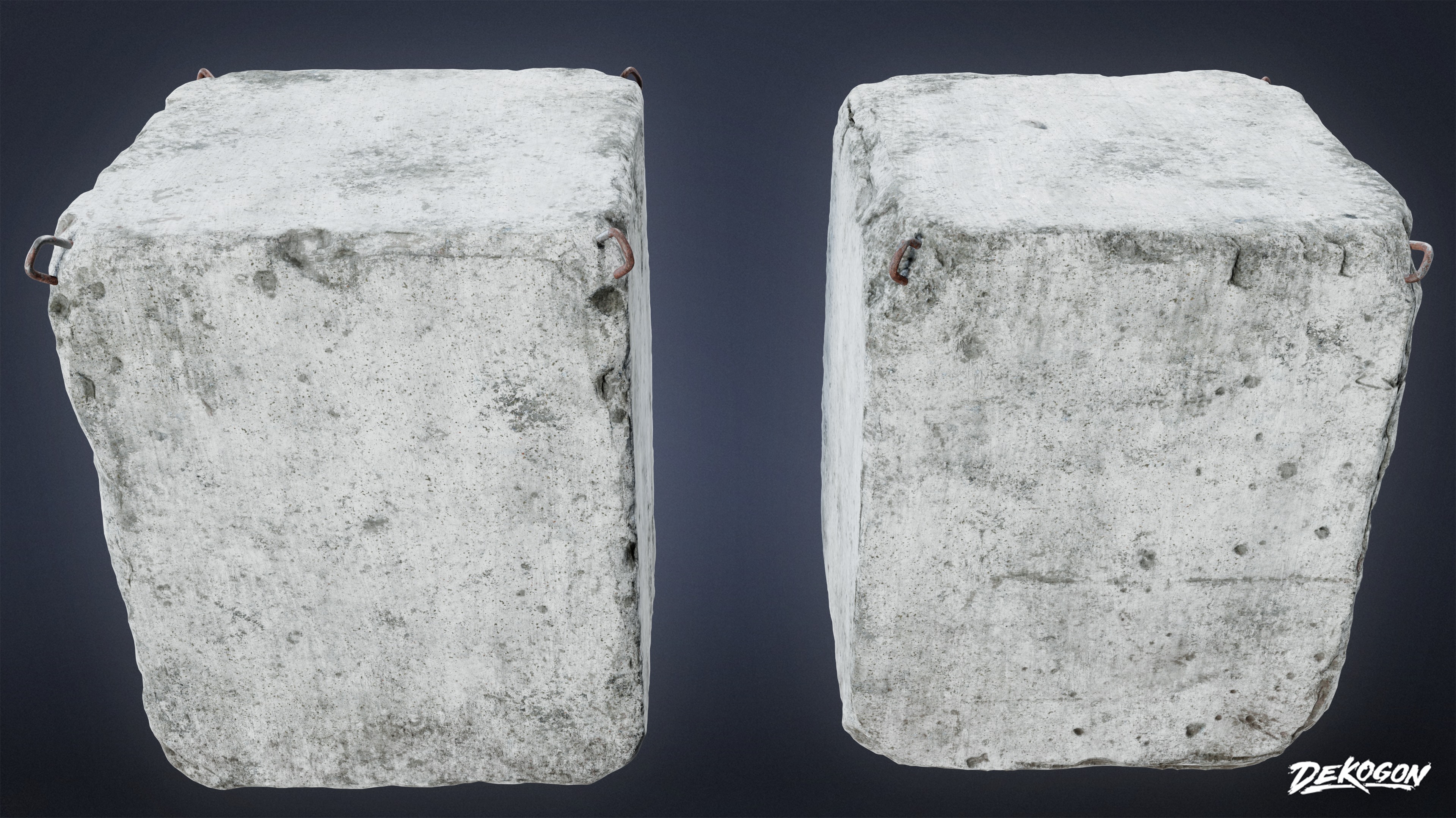 ROADSIDE - Concrete Block 03 - LOW POLY AND NANITE Low-poly 3D model_1