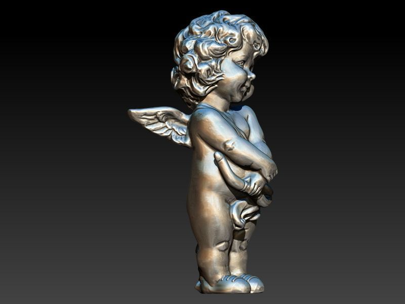Angel Baby Pendant jewelry Gold 3D print model_14