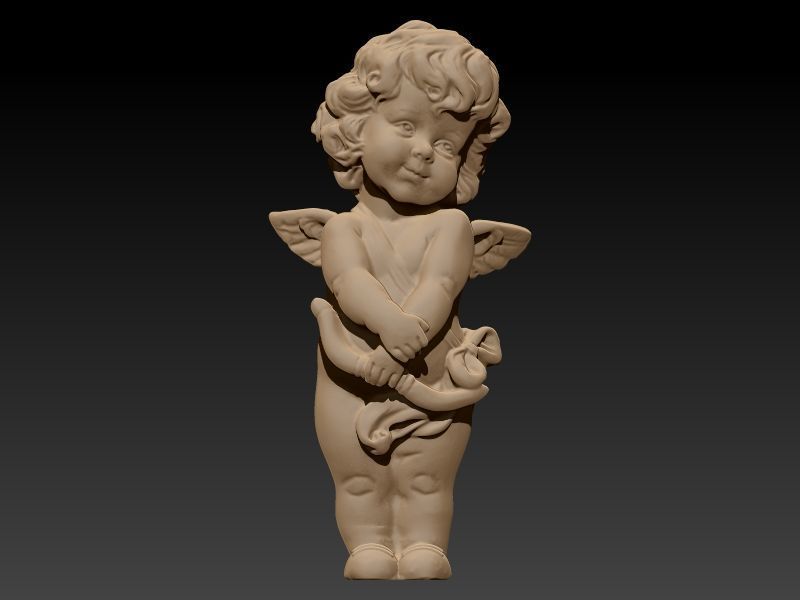 Angel Baby Pendant jewelry Gold 3D print model_8