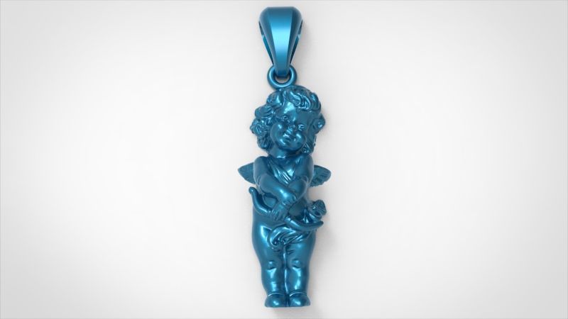 Angel Baby Pendant jewelry Gold 3D print model_30
