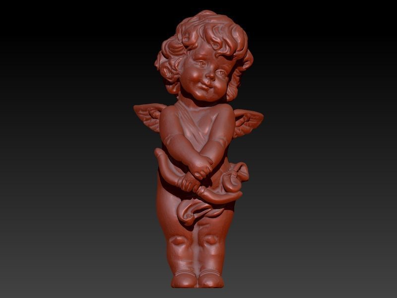 Angel Baby Pendant jewelry Gold 3D print model_7