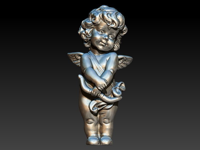 Angel Baby Pendant jewelry Gold 3D print model_5