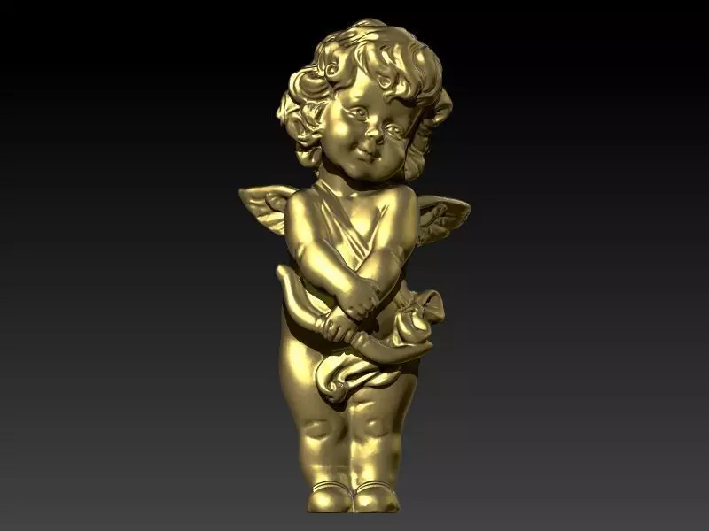 Angel Baby Pendant jewelry Gold 3D print model_0