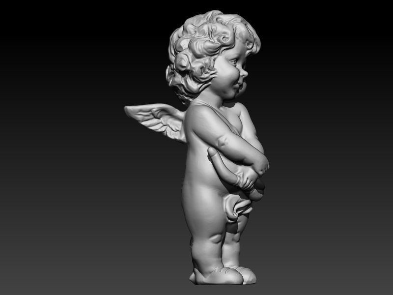 Angel Baby Pendant jewelry Gold 3D print model_9