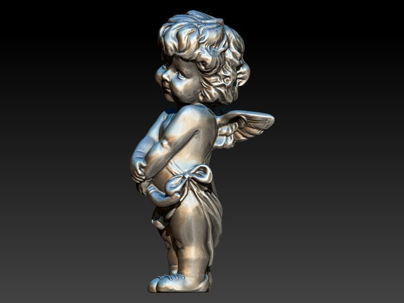Angel Baby Pendant jewelry Gold 3D print model_16