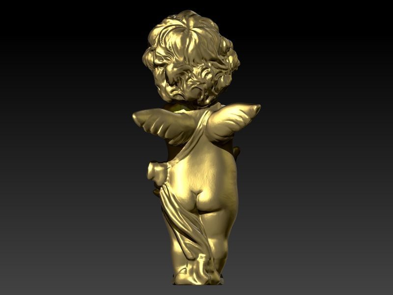 Angel Baby Pendant jewelry Gold 3D print model_3