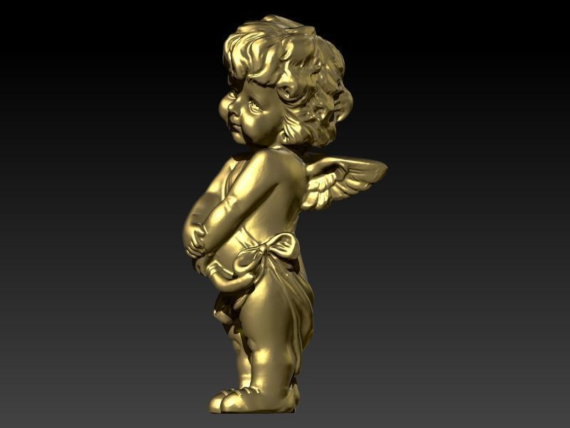 Angel Baby Pendant jewelry Gold 3D print model_1