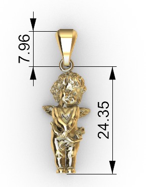 Angel Baby Pendant jewelry Gold 3D print model_18