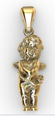 Angel Baby Pendant jewelry Gold 3D print model_19