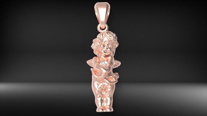 Angel Baby Pendant jewelry Gold 3D print model_38