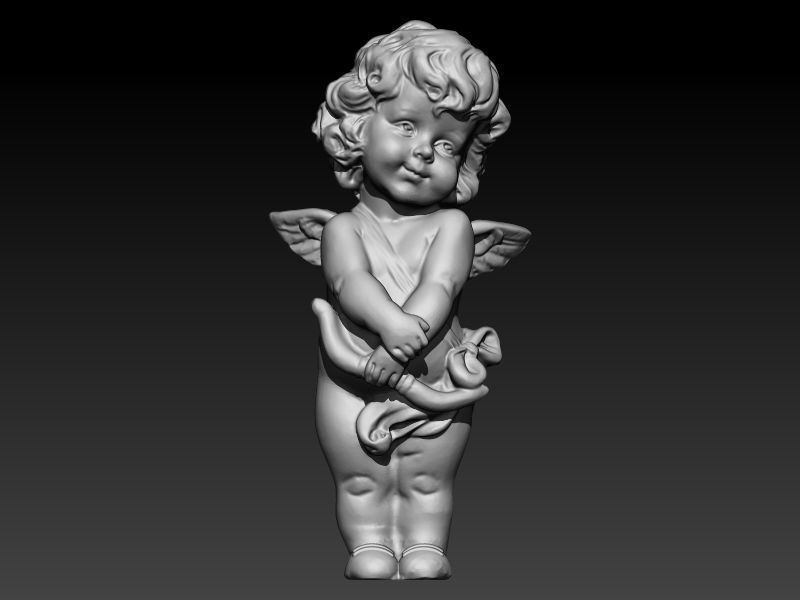 Angel Baby Pendant jewelry Gold 3D print model_6