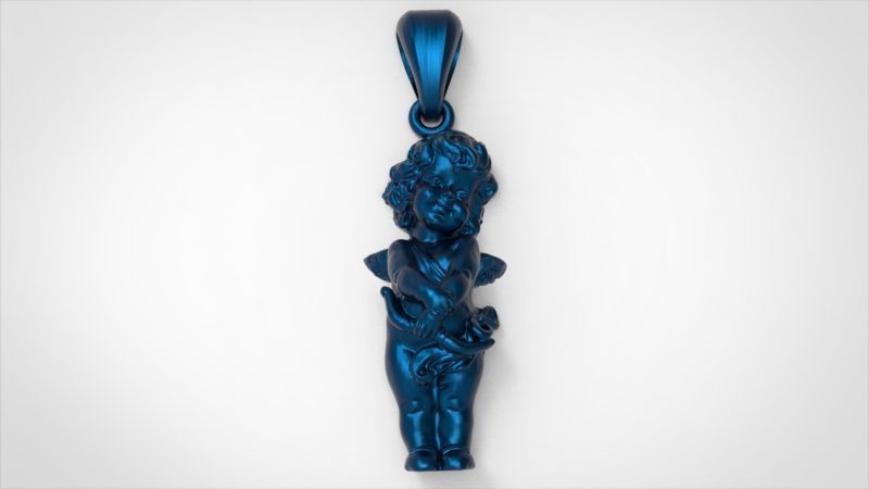 Angel Baby Pendant jewelry Gold 3D print model_35