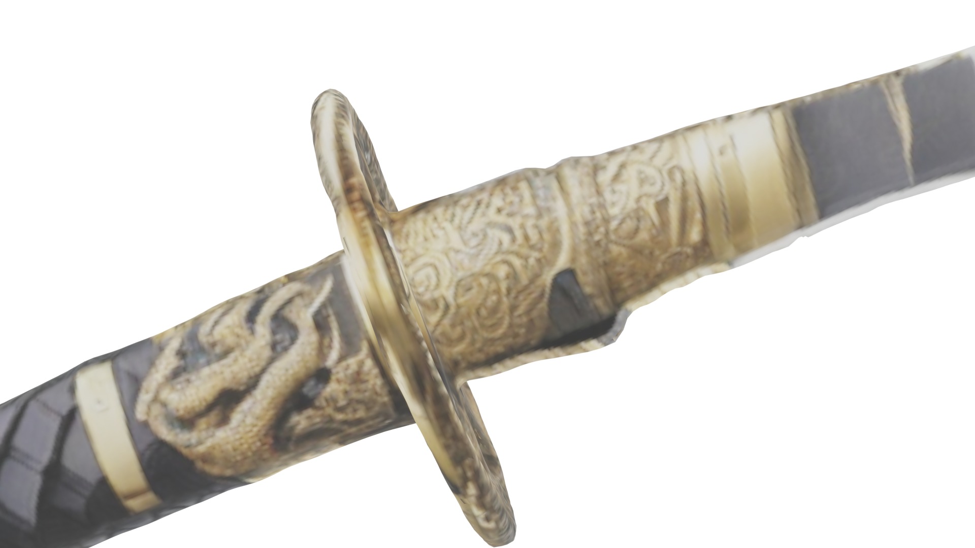 Dragon Samurai Sword fbx obj glb usadz stl blend 3D model_6