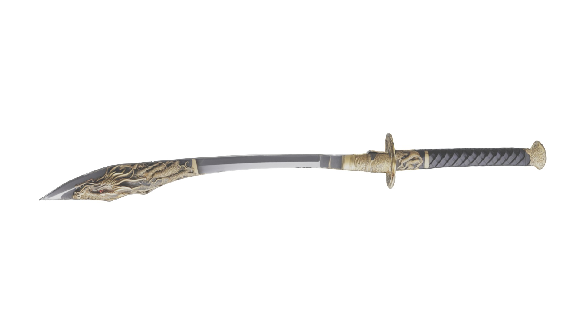 Dragon Samurai Sword fbx obj glb usadz stl blend 3D model_20