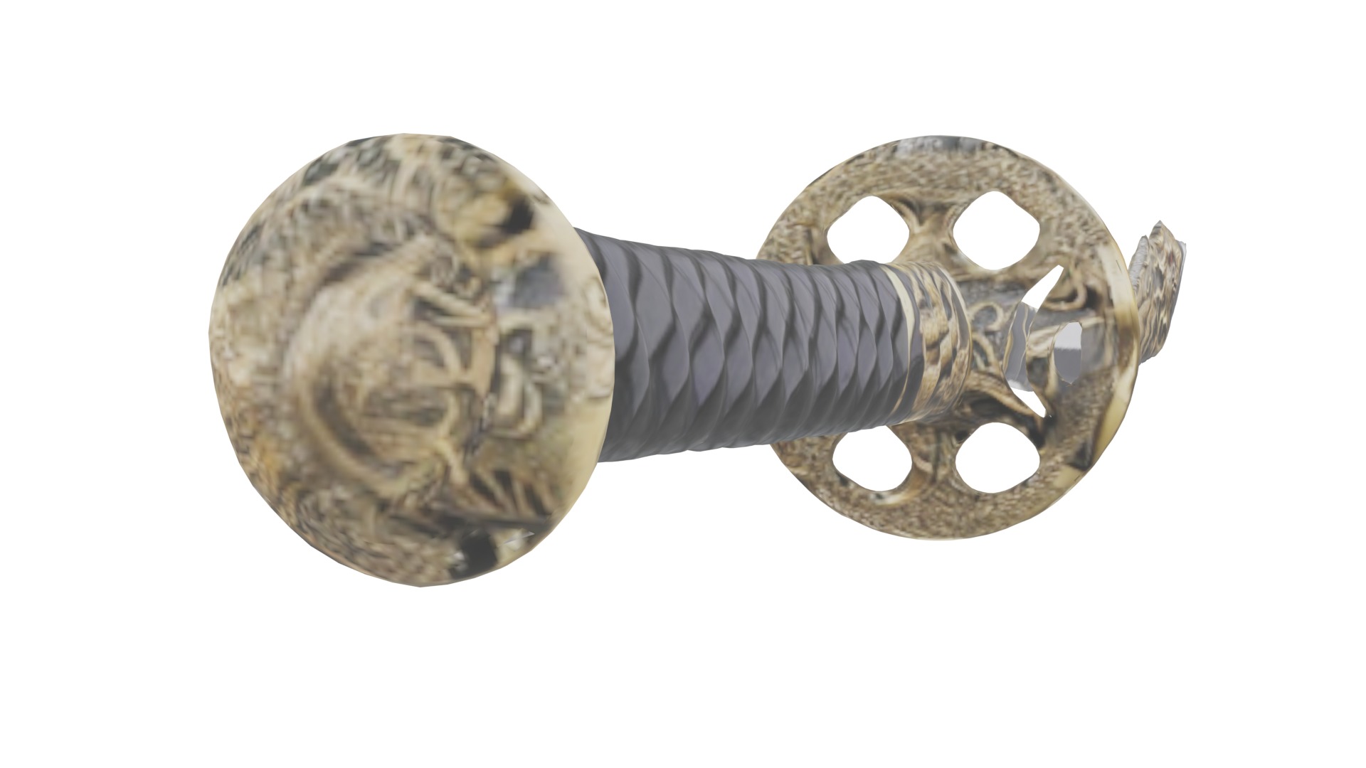 Dragon Samurai Sword fbx obj glb usadz stl blend 3D model_9
