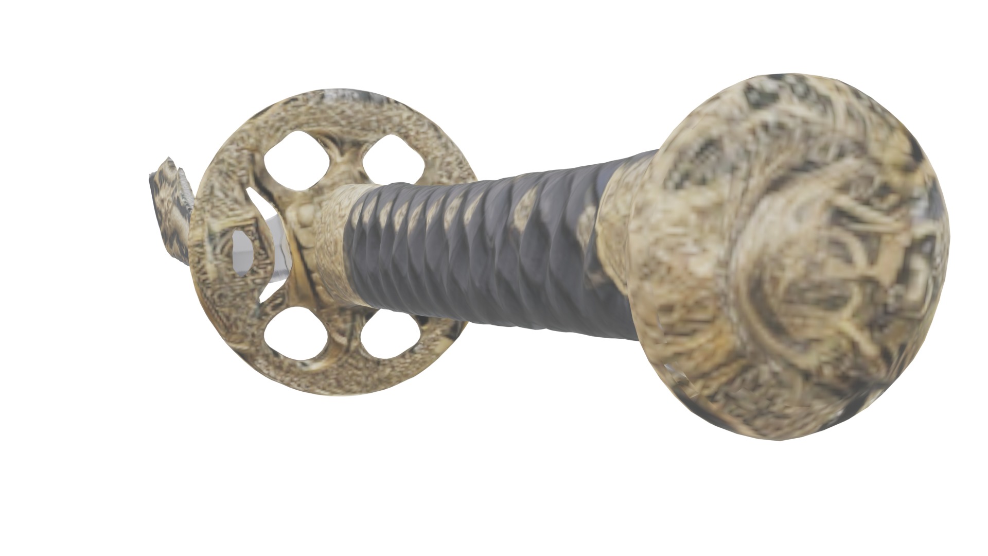 Dragon Samurai Sword fbx obj glb usadz stl blend 3D model_8