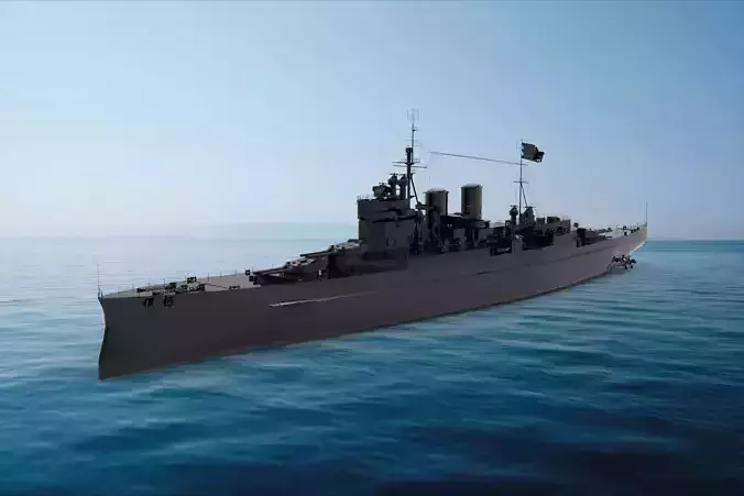 HMS Renown battleship 3D model