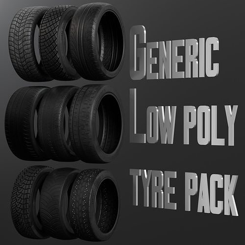 Generic low poly tyre Low-poly 3D model