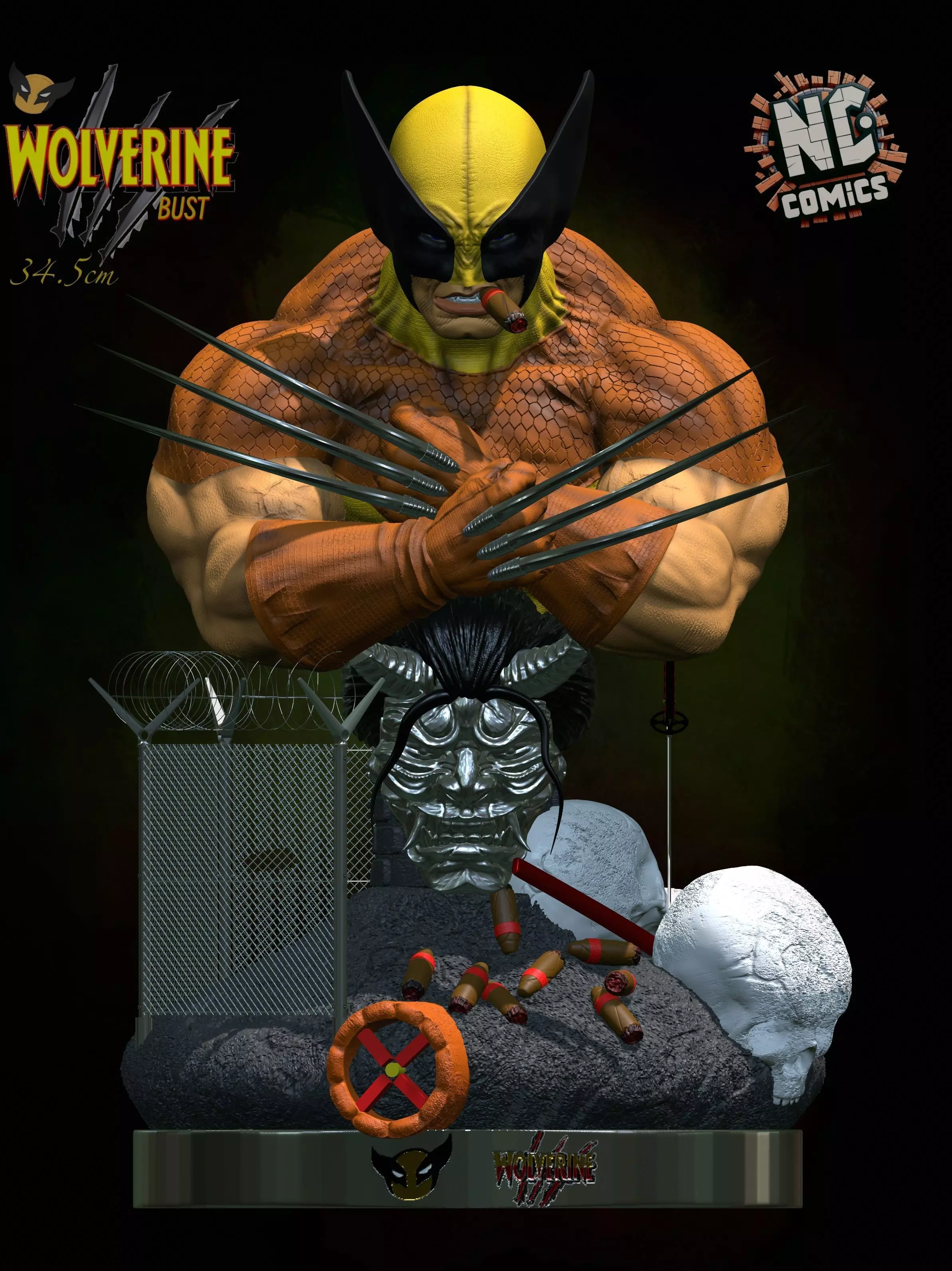 Wolverine Classic bust - NcComics 3D print model_0