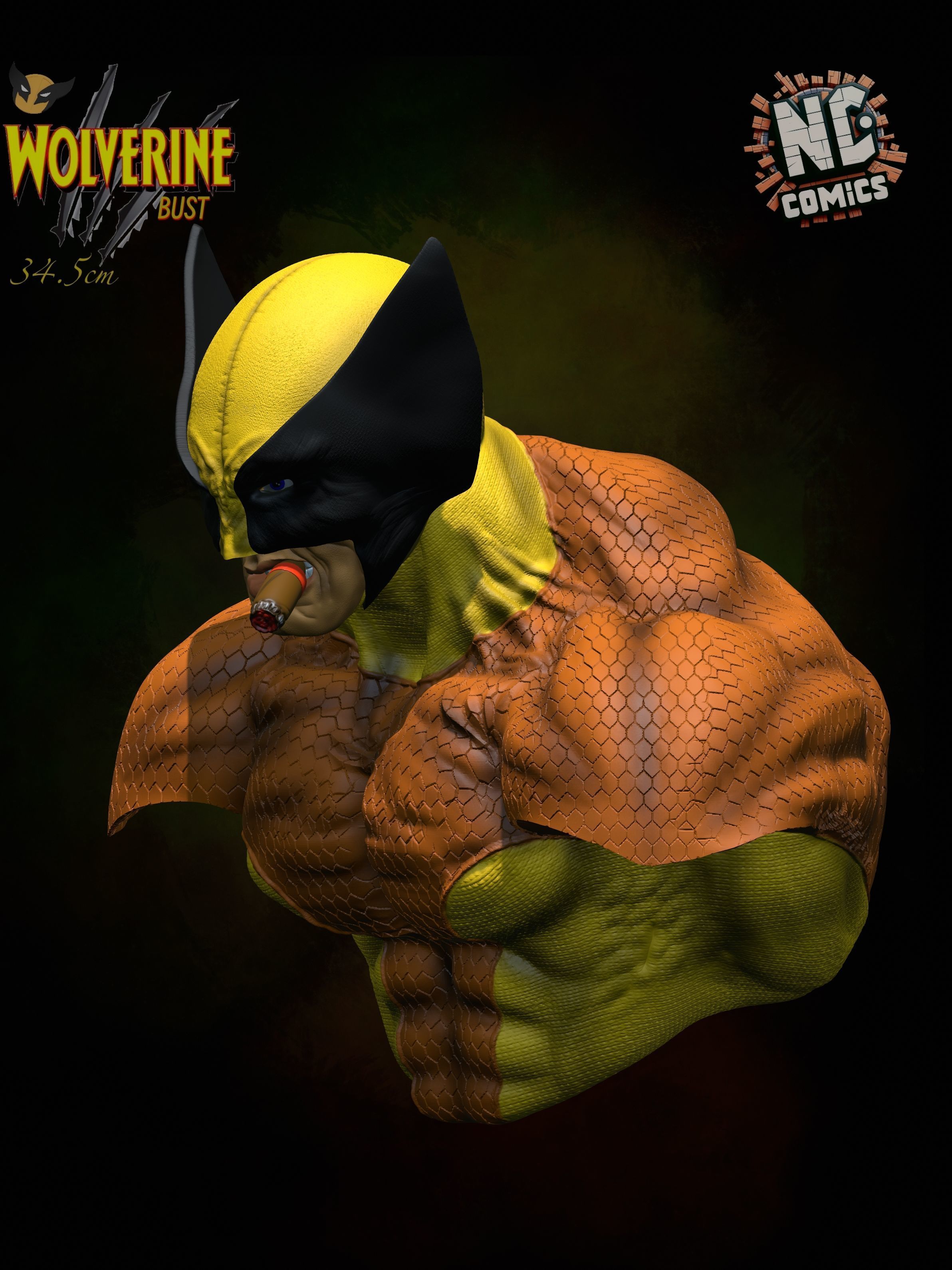 Wolverine Classic bust - NcComics 3D print model_11