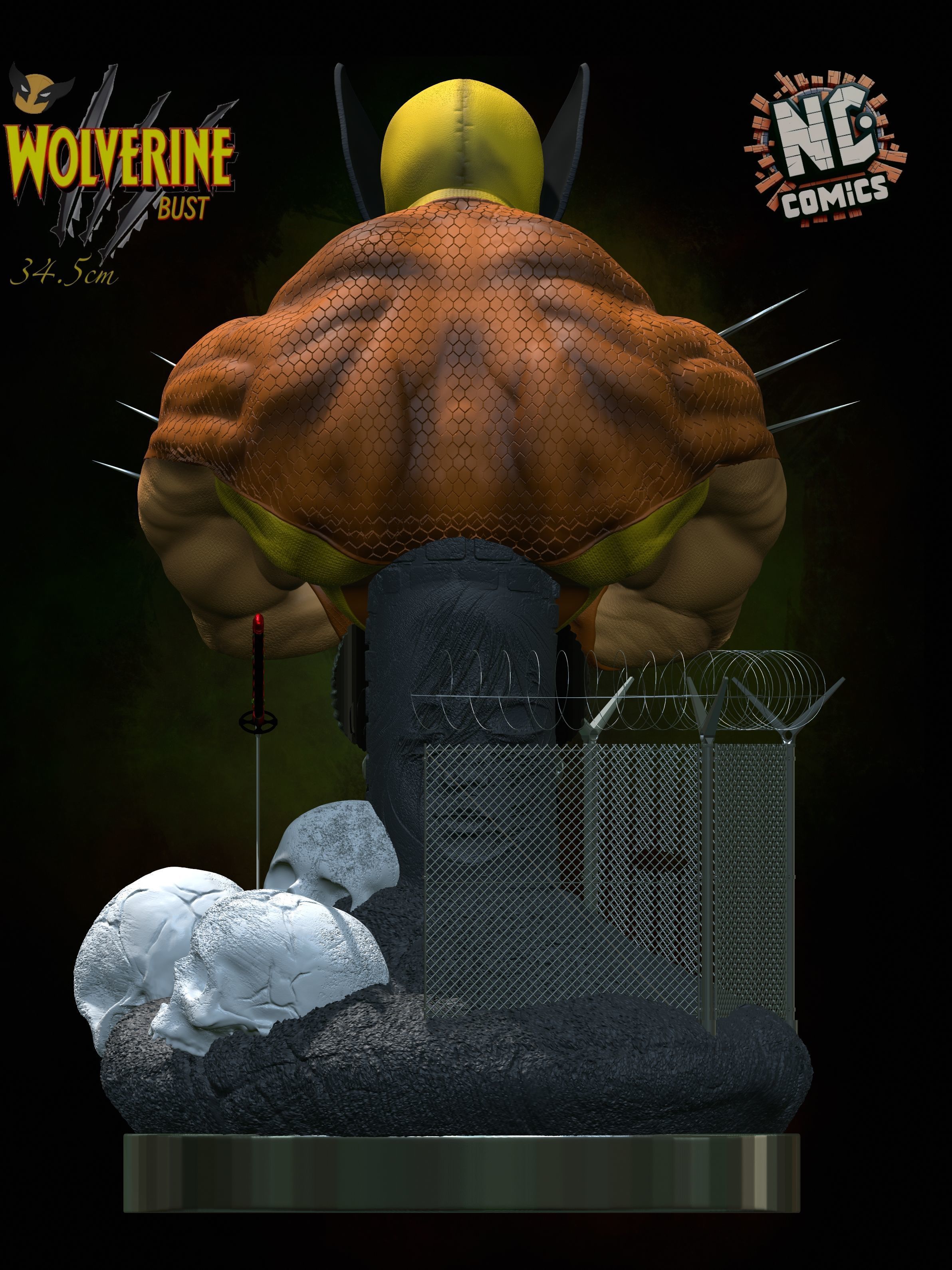 Wolverine Classic bust - NcComics 3D print model_7