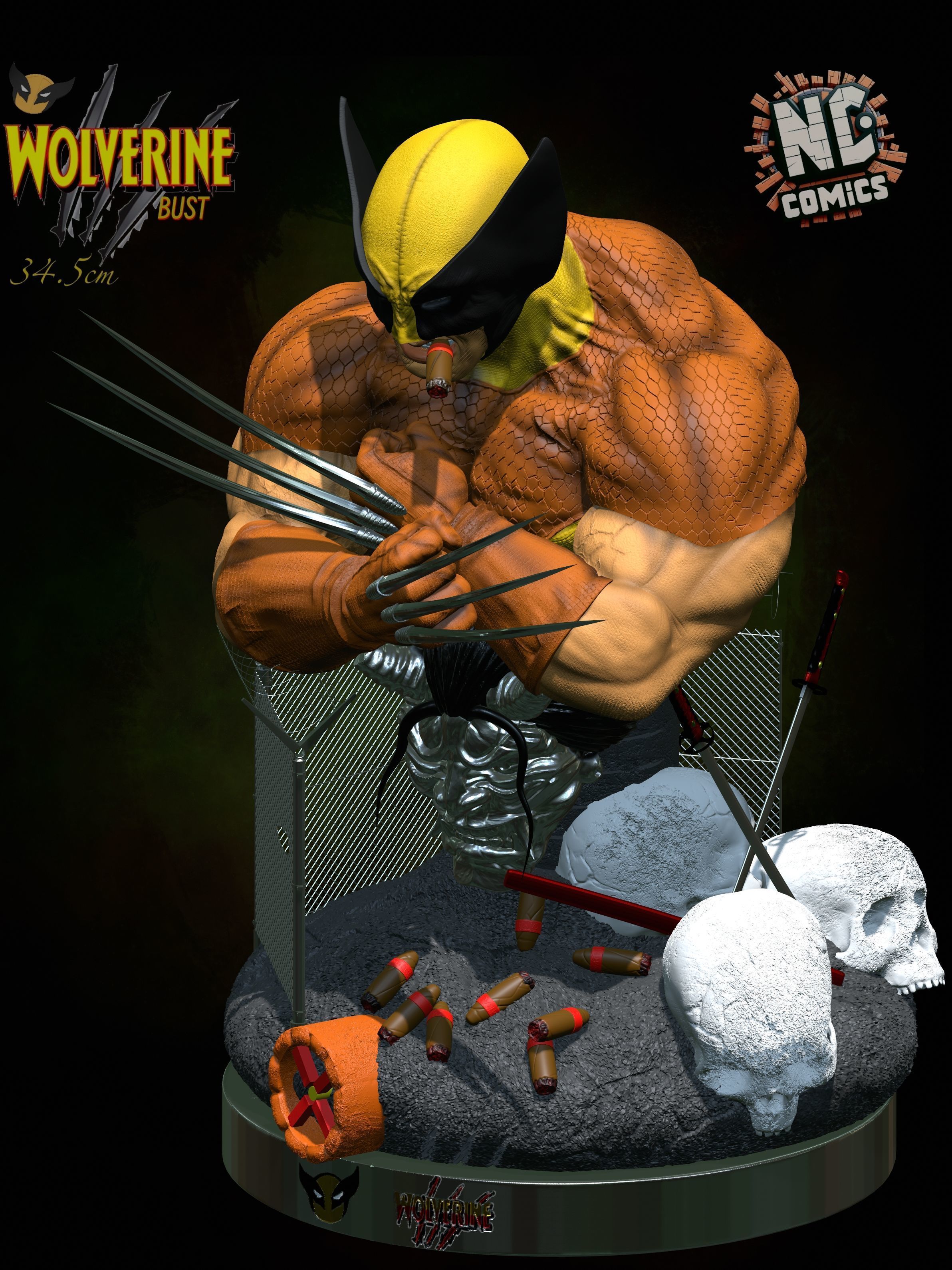 Wolverine Classic bust - NcComics 3D print model_8