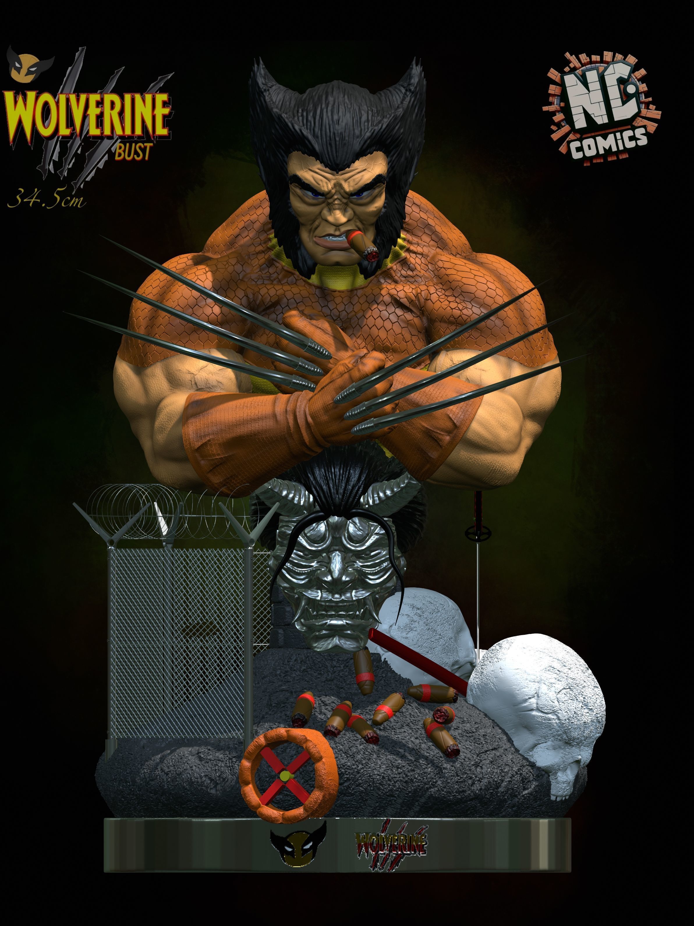 Wolverine Classic bust - NcComics 3D print model_5